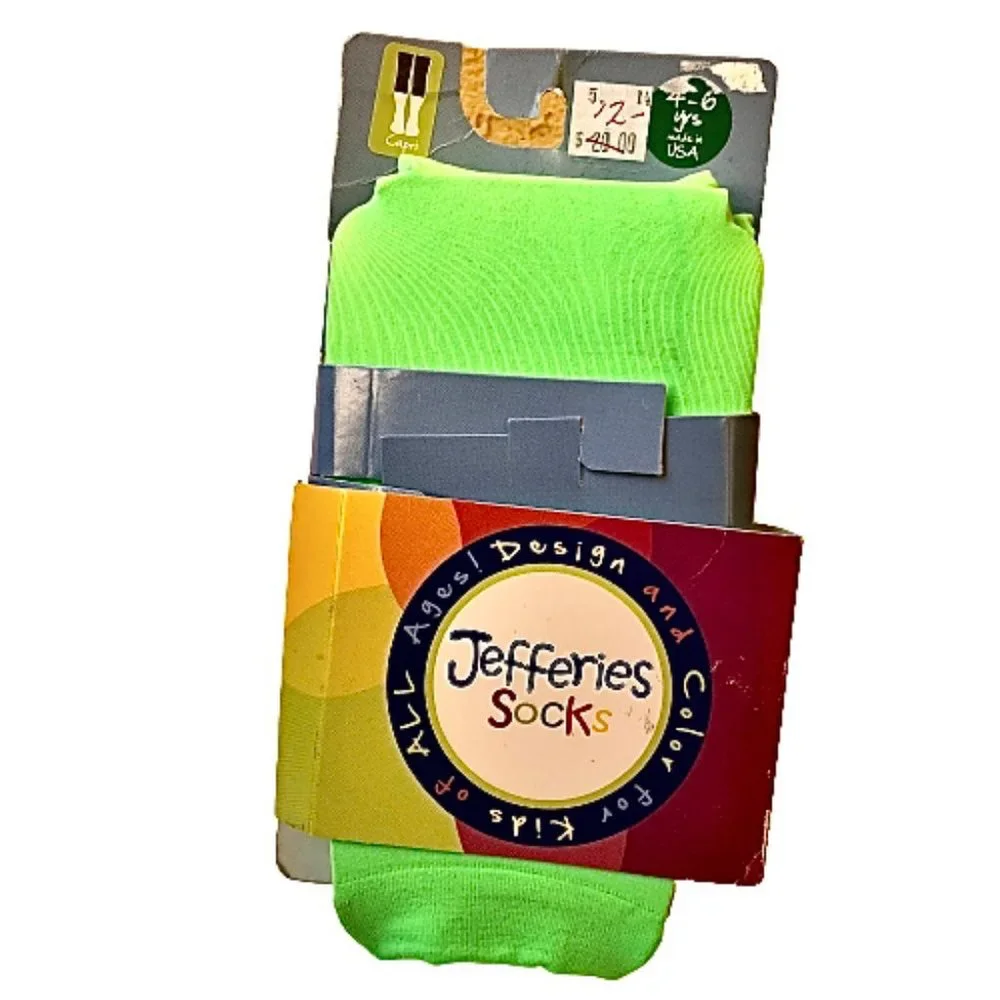 Jefferies Socks Lime Green Capri Length Tights Girls